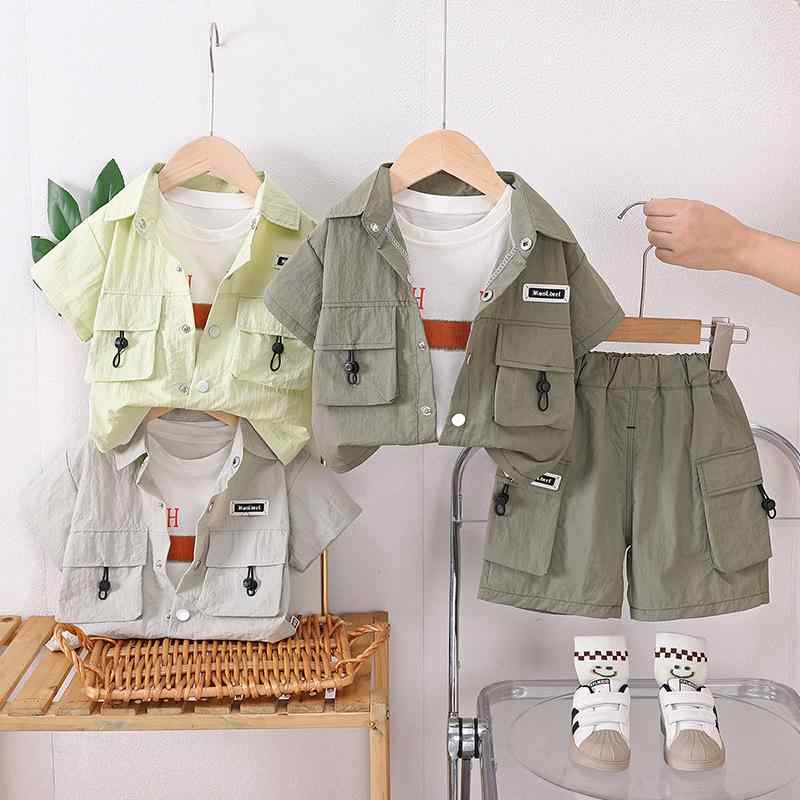 子供服 短袖 Tシャツ ズボン セットアップ 男の子 夏物 1歳 運動風 工装風 2025年 ...