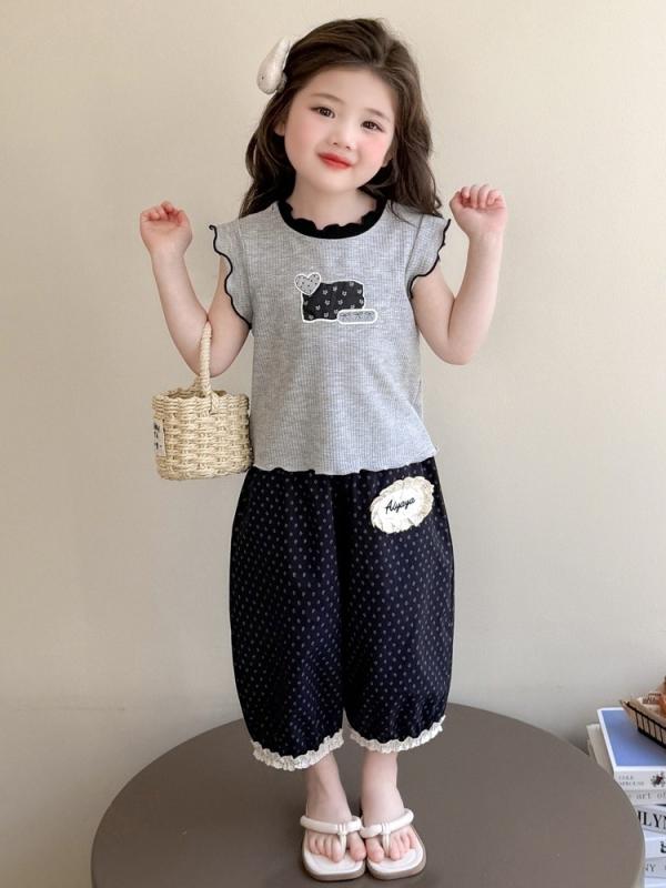 子供用 夏 セットアップ 女の子 半袖トップス Tシャツ チュールスカート 2点セット...