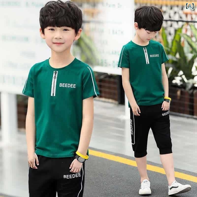 フォークBRの子供服 男の子 夏 半袖 Tシャツ 短パン セットアップ スポーツウェア 運動着 ファッション カジュアル おしゃれ かわいい 快適 速乾 軽量｜アングル2