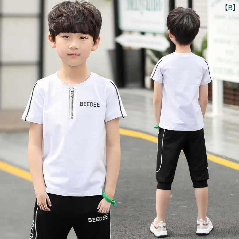 フォークBRの子供服 男の子 夏 半袖 Tシャツ 短パン セットアップ スポーツウェア 運動着 ファッション カジュアル おしゃれ かわいい 快適 速乾 軽量｜アングル3