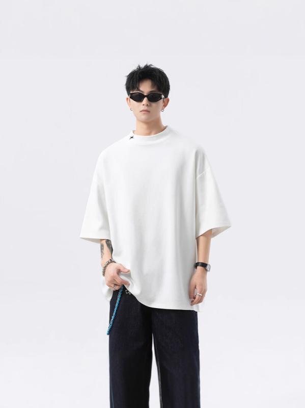 Tシャツ メンズ 半袖 180g-250g 無地 刺繍 高品質 綿100% カジュアル 夏服 快適 通気性別 lelaki 休闲 经典款 简约 流行