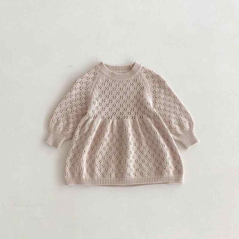 ワンピース 女の子 チュニック 綿100% 長袖 2024年秋季 復古風 レース 長袖 ブラウス風 バルーン袖 ニットワンピース 通年着用可能 かわいい おしゃれ 普段使い アウトドア 部屋着