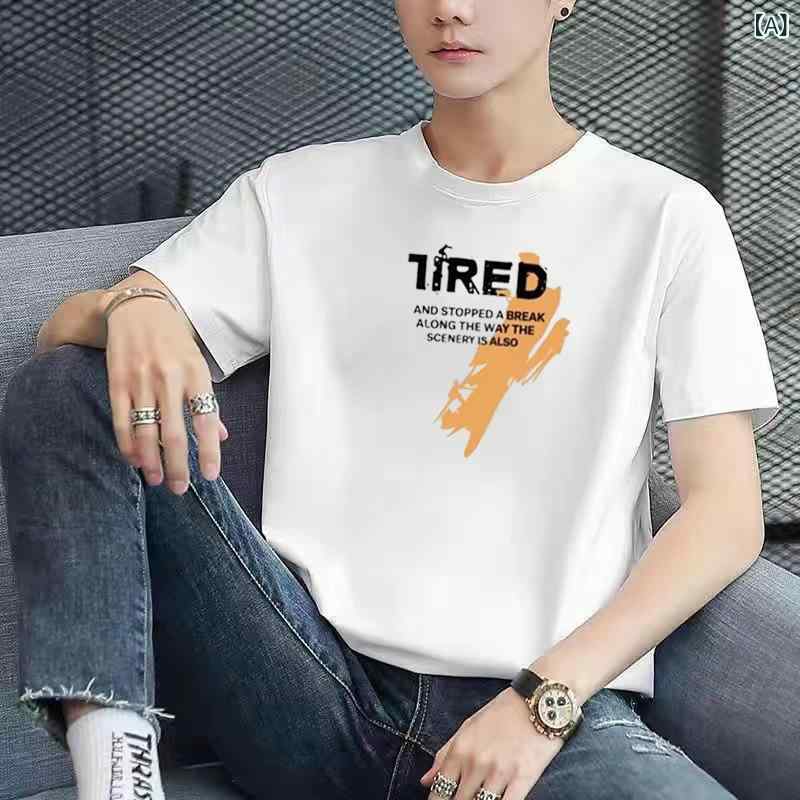 Tシャツ メンズ 速乾 薄手 半袖 圆领 印花 camisetas 黒 夏 カジュアル camisetas