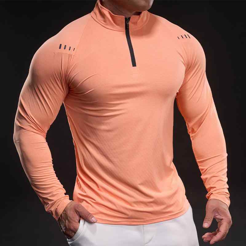 長袖 Tシャツ メンズ 春夏 薄手 接触冷感 速乾 ストレッチ 運動 ランニング ジム トレーニング トップス 黒 白 黒 橙 緑 灰 M L XL XXL