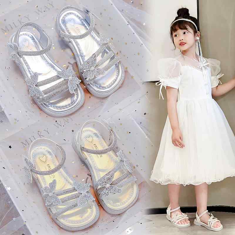 子供用 サンダル 女の子 夏 プリンセスシューズ ちょう結び 発表会 結婚式 パーティー 普段使い かわいい おしゃれ キラキラ ビーチサンダル 16.3cm 16.9cm 17.5cm 18.2cm 18.9cm 19.5cm 20.2cm 20.8c