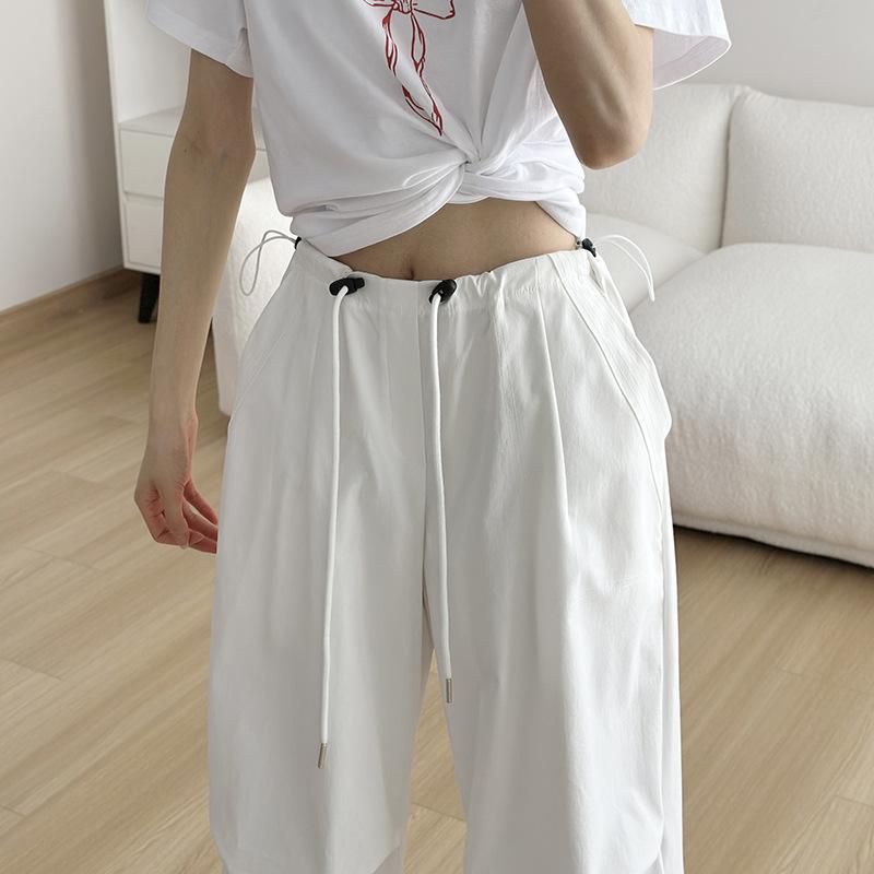 white cargo pants women spring summer 2025 new American jazz dance street dance versatile petite parachute pants