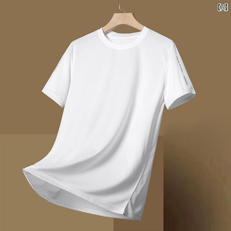 Tシャツ メンズ 半袖 速乾性 透气性 夏用 薄手 丸首 プリント Geometric Patterns 黒 M L XL 2XL 3XL 4XL 5XL