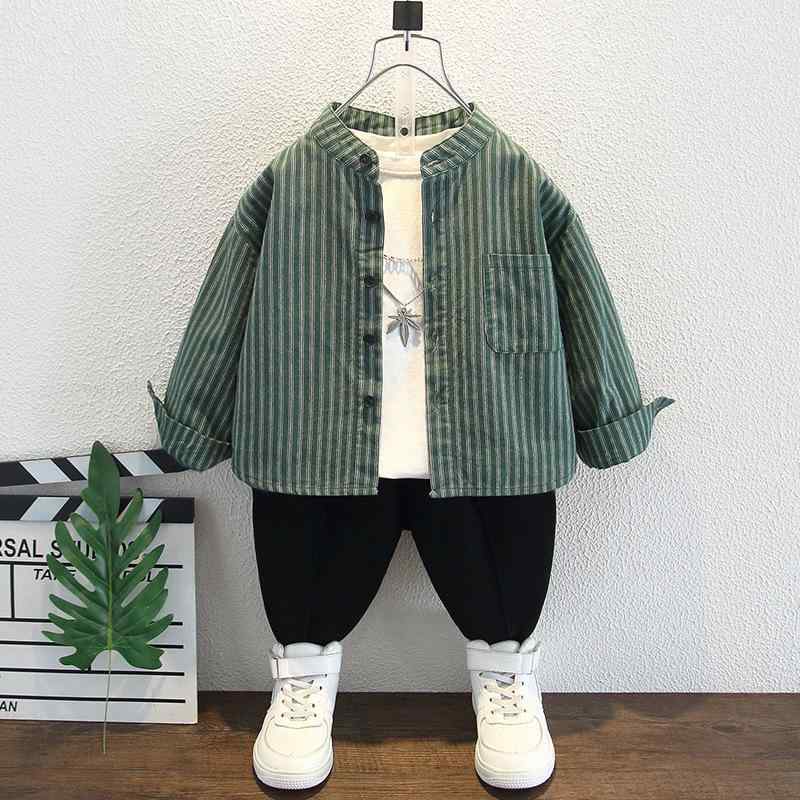 男の子 シャツ 春秋 縦縞 立ち襟 軽量 かわいい おしゃれ カジュアル 子供服 普段着 80cm 90cm 100cm 110cm 120cm 130cm 140cm 150cm