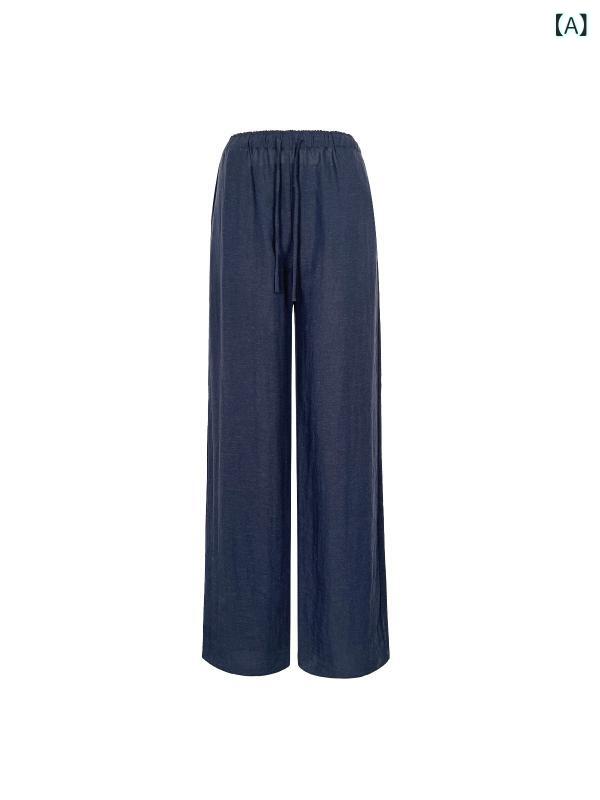 カジュアルパンツ レディース テーパードパンツ センタープレス きれいめ 上品 オフィス 通勤用 普段使い 仕事用 伸縮性 綿麻混素材 ゆったりシルエット 快適 軽量 春夏用 fork-br-10984101 フォークBR サンプル画像2