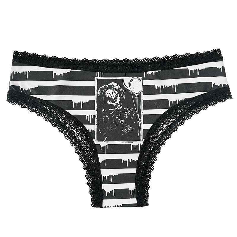 dark elements skull clown stripe personalized design briefs for women