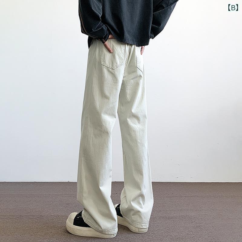 フォークBRのカジュアルパンツ メンズ 春 黒 ブラック アメリカンワークパンツ風 テーパードシルエット ゆったり ストレート ワイドレッグ 快適素材 耐久性 M L XL 2XL 3XL｜アングル3