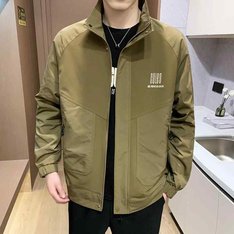 mens stand collar jacket autumn winter lightweight casual stylish