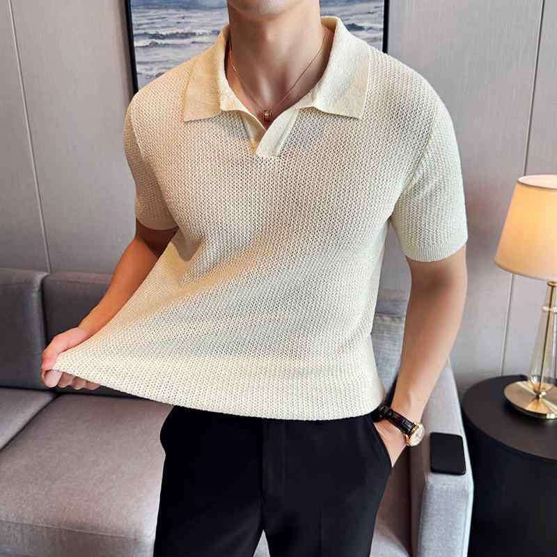 Tシャツ メンズ Vネック 半袖 ポロシャツ 黒 白 普段使い カジュアル 軽量 男性用 トップス 男性用
