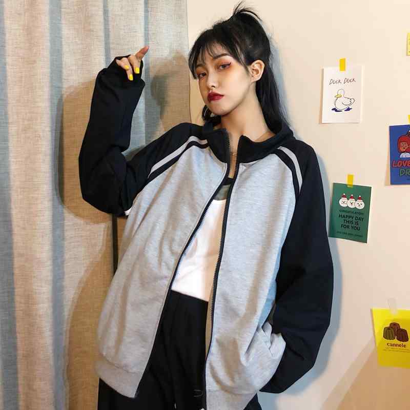 ジャケット レディース 秋 野球服 ジャンパー 長袖 ジップアップ トップス アウター 軽量 ビッグシルエット 羽織り カジュアル 薄手 無地 スポーティー