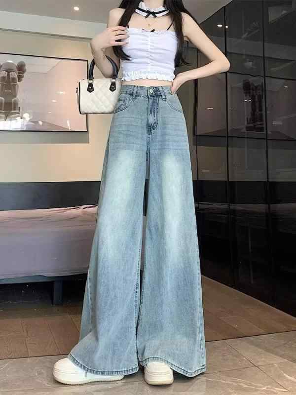 ・カテゴリ: デニムパンツ・素材: 棉・主な素材の含有量: 50%以上70%未満・スタイル: 基本款、通勤風、気質エレガント・パンツ丈: 長ズボン・ウエスト: ハイウエスト・厚み: 通常・デザイン特徴: ポケット、切り替え・カラー展開: ブルー・サイズ展開: XS、S、M、L、XL、2XL・伸縮性: 微弾