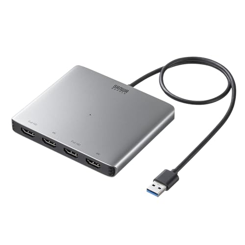 サンワサプライ USB-HDMIディスプレイアダプタ(4画面出力・4K対応) USB-CVU3HD7