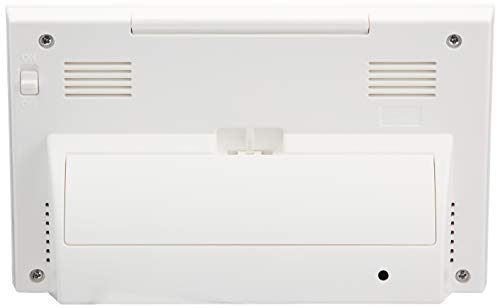 リズム(RHYTHM) 目覚まし時計 電波時計 温度計・湿度計付き フィットウェーブD193 白 9.3×14.5×4.1cm 8RZ193SR