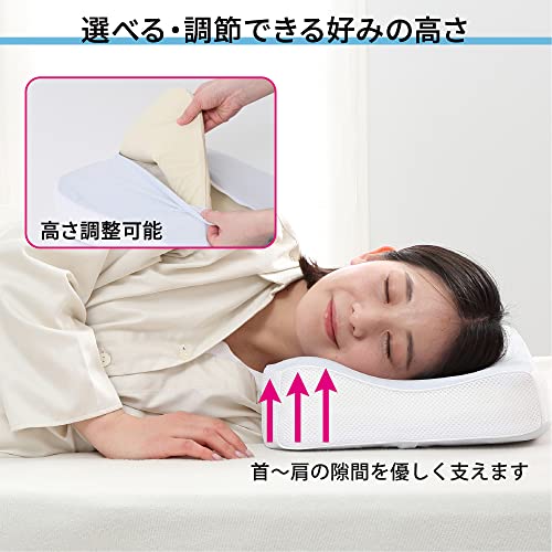 nishikawa【西川】 スリープフィットネス 低反発枕 心地よいフィット感 低反発ウレタン 頭・首・肩にぴったりフィット 高さ調整可能 仰向