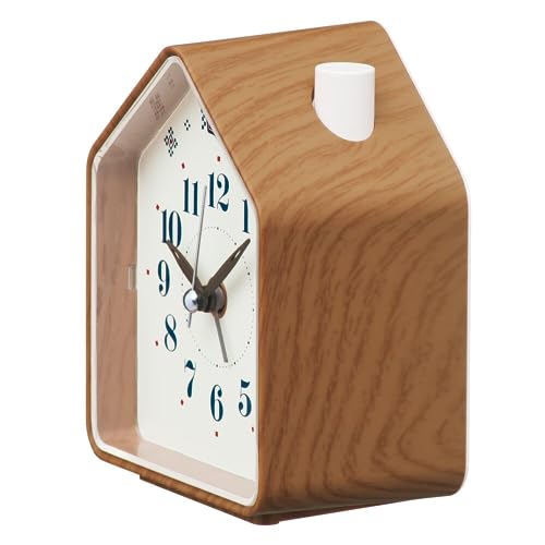 セイコークロック(Seiko Clock) 目覚まし時計 置き時計 アナログ 茶木目 110×86×63mm PYXIS ピクシス NR453B [2]