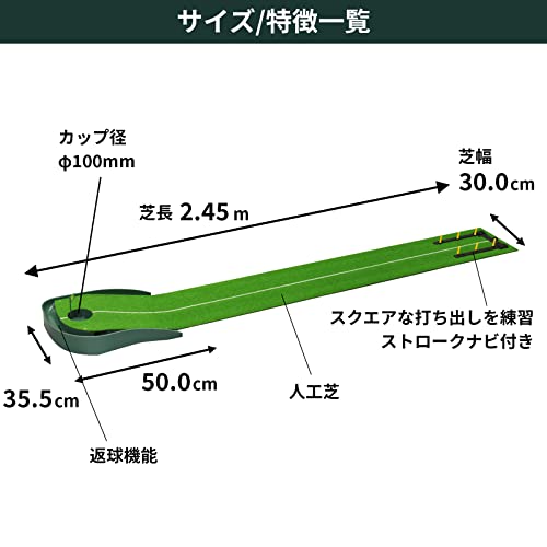 Tabata(タバタ) ゴルフ パターマット ゴルフ練習用マット 2way パターマットライン...