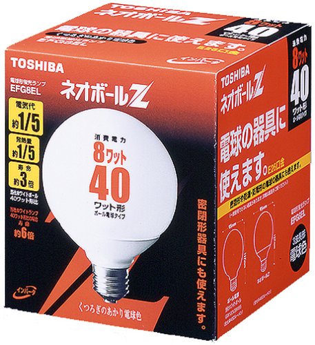 東芝 ネオボールZ 電球形蛍光ランプ 電球40ワットタイプ 電球色 EFG8EL