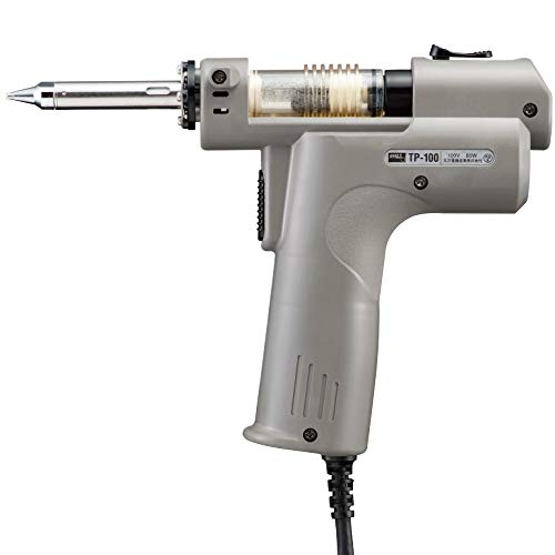 ポータブル型・ホワイト TP-100・・Style:ポータブル型・定格電圧:100V AC 50/60Hz・消費電力:65W・電源コード:1.5m(3芯コード・アースピンプラグ)・温度設定範囲:250~450度・絶縁抵抗:100MΩ以上説明 ●モーター、ポンプ、温調回路をグリップ部に内蔵したコンパクト設計で持ち運びが便利です。 ●センサーフィードバック方式の温度制御回路を採用し250℃~450℃まで設定が可能です。 ●交換カートリッジフィルターを採用し取り付け取り外しが簡単に行えます。