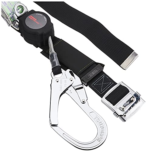 [藤井電工] 新規格 胴ベルト型 ワンハンドリトラ 巻取式 ロック機構付き ブラック 黒 Mサイズ ベルト長..