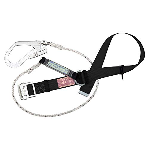 スチールバックル/スチールフック(三つ打ちロープ)・ブラック M(ベルト長さ:1200) TB-DIA-599-BLK-M・・Color:ブラックSize:M(ベルト長さ:1200)Style:スチールバックル/スチールフック(三つ打ちロープ)・仕様：胴ベルト用ランヤードのみ(三つ打ちロープ/鍛造スチールフック)・ベルト色：ブラック、ベルトサイズ：M(幅50mm×長さ1 200mm)・ランヤードサイズ：幅10mm×長さ1 500mm・バックル：スチールスライドバックル、構造物側フック：FS-99・重量：約895g、使用可能重量：100kgまで説明 使い易さと安全性を両立したエコノミーモデル ロープ式のランヤードとスチール製のスライドバックルを採用した胴ベルトのセットモデルです。 ※D環ランヤードタイプのため、2丁掛け(補助ロープの追加)には対応しておらず、2丁掛け不可となります。 主な特徴 ●ナイロン製三つ打ちロープ 軽量で耐候性や耐摩耗性に優れたナイロン製の三つ打ちロープを採用しています。