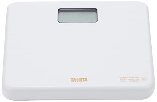 タニタ(Tanita) 体重計 小型 ホワイト HD-660 WH 乗るだけで電源オン 約B5サイズ