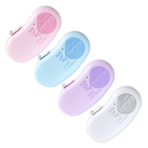 Rakuten - プラス テープのり ノリノビーンズ しっかり貼れる 幅6mm×10m 4個入 ペールアソート 54-420