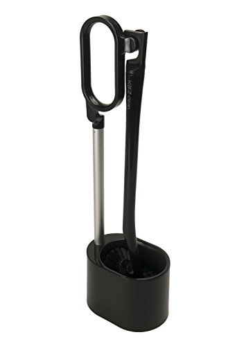 日本クリンテック Ka:z Clean トイレブラシ&スタンド BK ブラック 幅9.5cm 全長46cm 取って付きケース フチ裏に届く お手 日本クリンテック Ka:z Clean トイレブラシ&スタンド BK ブラック 幅9.5cm 全長46cm 取って付きケース フチ裏に届く お手