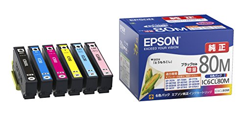 [単品]・6色パック(ブラック増量) 増量タイプ IC6CL80M・・Color:6色パック(ブラック増量)Size:増量タイプStyle:[単品]・対応機種:EP-707A / EP-708A / EP-777A / EP-807AB / EP-807AR / EP-807AW / EP-808AB / EP-808AR / EP-808AW / EP-907F / EP-977A3 / EP-978A3 / EP-979A3・カラー :6色パック(増量)・モデル番号:IC6CL80M・重量:162g・互換性オプション: 純正インク説明 対応機種:EP-707A / EP-708A / EP-777A / EP-807AB / EP-807AR / EP-807AW / EP-808AB / EP-808AR / EP-808AW / EP-907F / EP-977A3 / EP-978A3 / EP-979A3 *最新の対応機種はエプソンのホームページをご確認ください