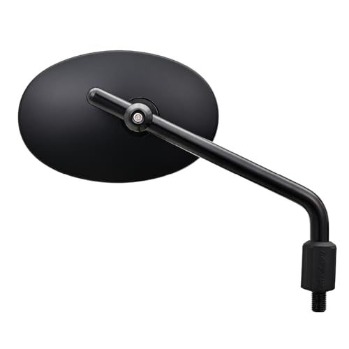 デイトナ(Daytona) バイク ミラー 10mm 正ネジ 耐振 広角 新保安基準適合 ハイビジミラー オーバル ロー ブラック 左右共通 片