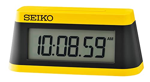 セイコークロック(Seiko Clock) 目覚まし時計 置き時計 デジタル スポーツタイマーデザイン 黄・一部黒..