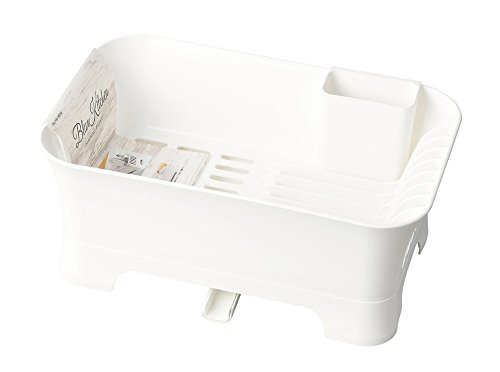 パール金属 食器 水切り かご 水切りバスケット 水が流れるトレー 日本製 プラスチック製 ブランキッチン HB-3664ホワイト(約)幅24×