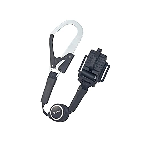 ブラック/Free Size/B1ER150-TL1・パッケージ個数:1・新規格対応胴ベルト型用ランヤード・装着スペース10cmの省スペース縦型ショックアブソーバ採用・作業の邪魔にならない両側巻取式を採用した超小型巻取式（ロック機能なし）・フックは耐久性の高いスチールフック（L1フック）腰周りスペース広々! 縦型ランヤード