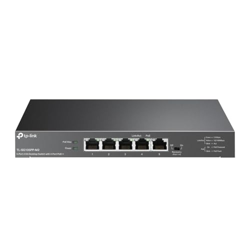 TP-Link 5ポート 2.5G デスクトップスイッチ 4ポート PoE++、802.1p/DSCP QoS 非マネージド対応 PoE電源 最