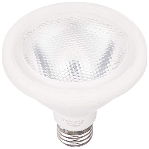 ・電球色 LDR8L-W-G055・サイズ:全長97×外径97mm・質量:114g・交流電源:100V 50/60Hz共用・消費電力:8.4W・口金直径26mm説明 ●光源にLED素子を使用しているので、長寿命。電球交換の手間が省けるので、取り替えにくい場所に最適です ●低消費電力で、電気代の節約ができる省エネ設計です。CO2の排出量も削減できます ●点灯してすぐ明るくなるので、頻繁に入/切する場所のあかりにもおすすめです ●商店舗やホテル、レストランなどのスポット照明として、屋外でも使える防水設計。お庭などの照明としても最適です ●ビーム角:30度 ●ビーム光束:180lm ●定格入力電流:0.16A ●光色:電球色相当 ●屋内・屋外兼用 ●設計寿命:40000h