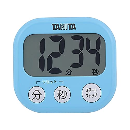 タニタ tanita キッチン 勉強 学習 タイマー 大画面 大音量 100分 マグネット スタンド付き ブルー でか見えタイマー TD-384