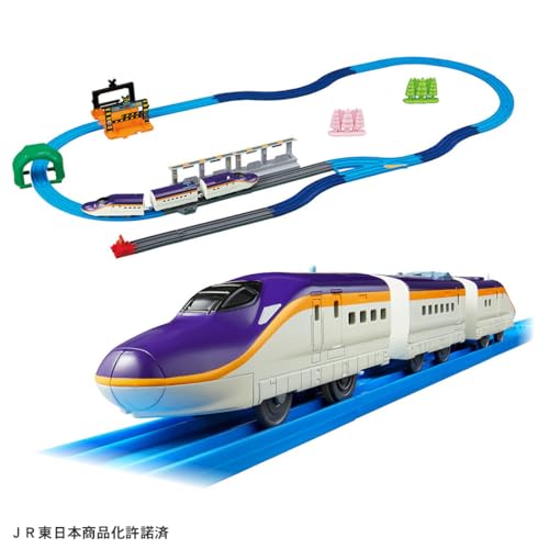 タカラトミー プラレール 連結! E8系つばさ ＆ トミカアーチ踏切セット (初回特典S字レール3本付き) 電車 列車 おもちゃ 3歳以上 3