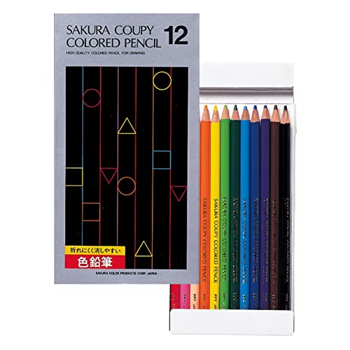 乐天商城 - サクラクレパス クーピー色鉛筆 12色 紙箱入り PFY12K