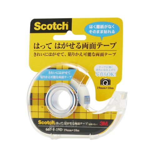 Rakuten - スリーエム(3M) 3M スコッチ はってはがせる両面テープ 19mm×10m ディスペンサー付 667-1-19D