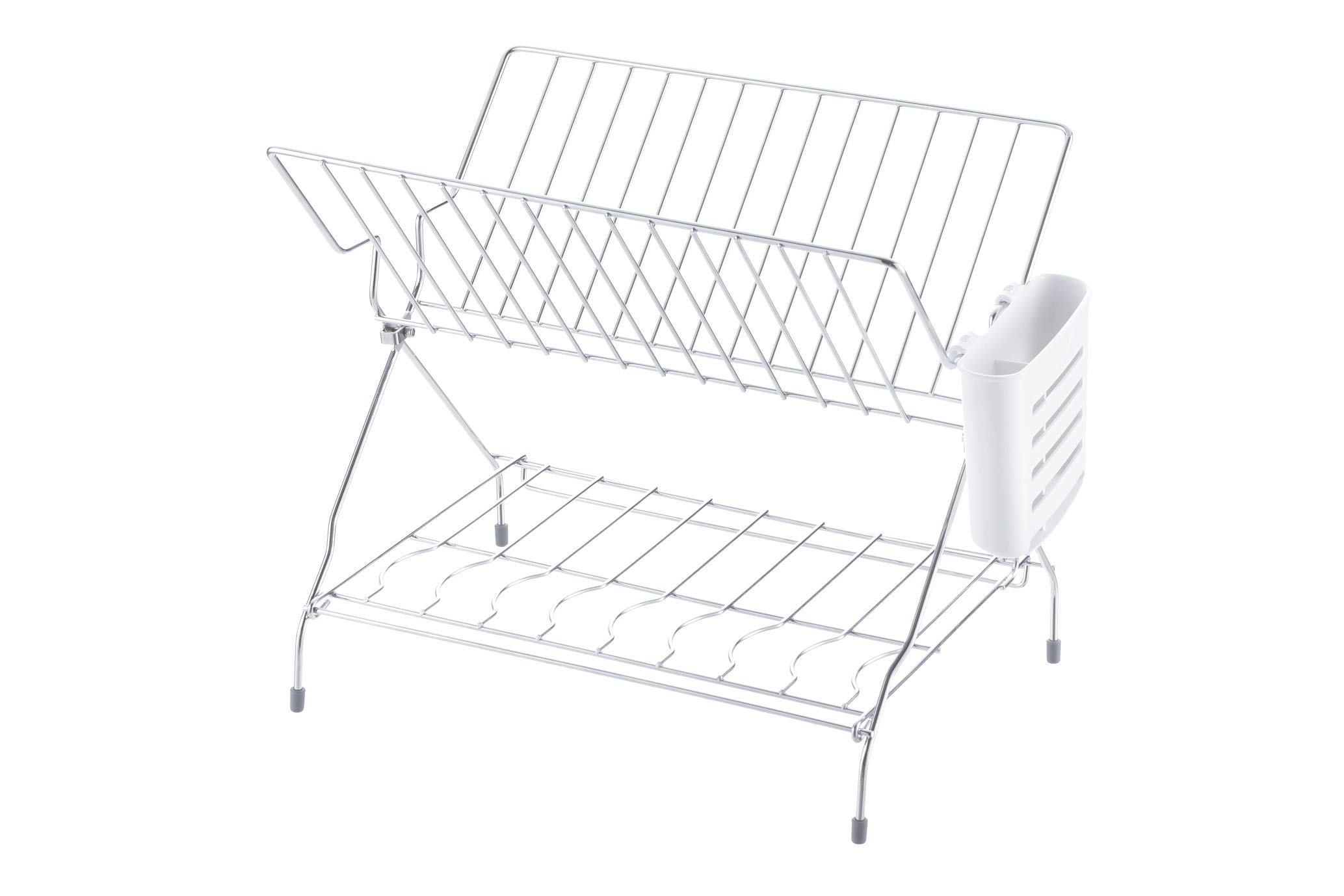 リッチェル シリコーン 水切りラック ホワイト シェリー たためる2段水切り 抗菌加工 コンパクト 折りたたみ式