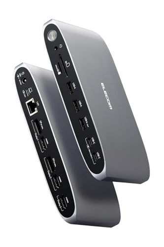 エレコム ドッキングステーション 13in1 Displaylink対応 3画面拡張 4K/60Hz USB PD対応 100W シルバー DS