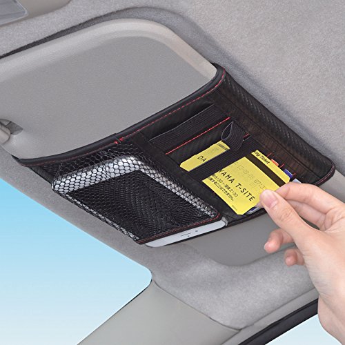 formanismのセイワ(SEIWA) 車内収納用品 サンバイザーポケット カーボン柄 ブラック W856｜アングル2