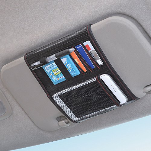 formanismのセイワ(SEIWA) 車内収納用品 サンバイザーポケット カーボン柄 ブラック W856｜アングル3