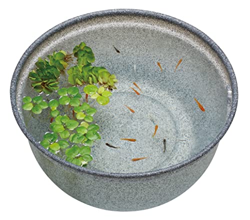 ジェックス GEX メダカ元気 メダカのための飼育鉢 みかげ 420 約外径42×高さ20cm 約16L 屋外飼育 樹脂製 軽量 2つの水抜け穴