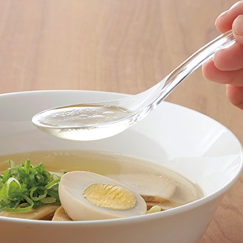 曙産業 れんげ 3本セット クリア 日本製 プラスチック製で丈夫 透明でつややか すくいやすく食べやすい しずくレンゲ TW-3742 本体サイ 2