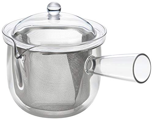 曙産業 ティーポット ステンレスメッシュ 急須タイプ L 日本製 横手 透明でお茶の出具合がよく見える プラスチック製で割れにくい 水切れがよく