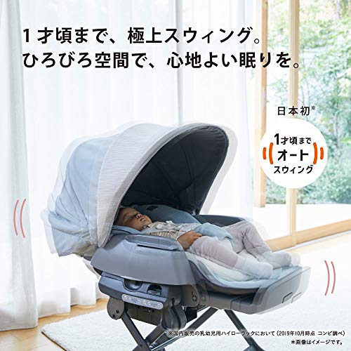 COMBI コンビ 電動ハイローチェア ホワイトレーベル ネムリラ AUTO SWING BEDi Long シェル EG ミンティーブルー 部 [3]
